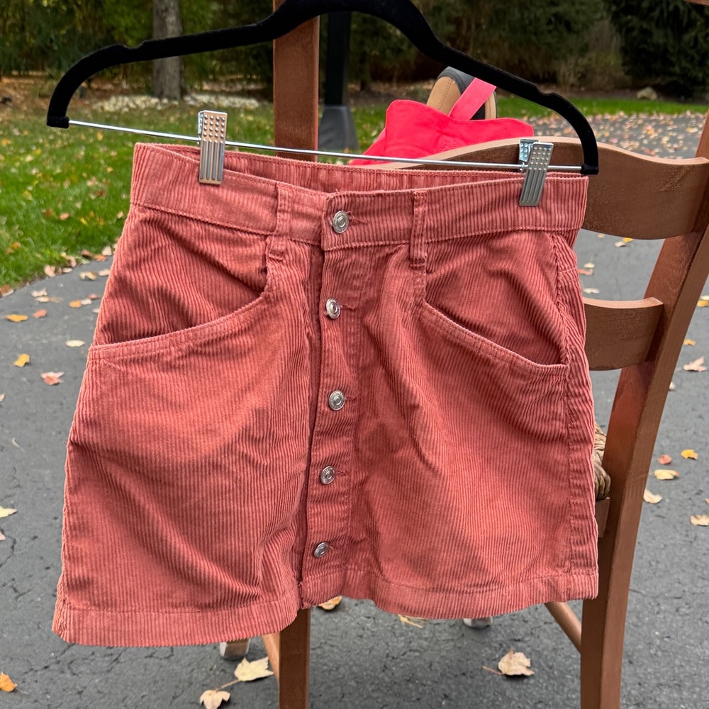 Women's Corduroy Button-Front Mini Skirt